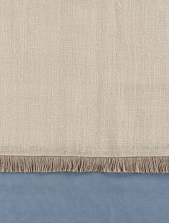 Voilage à œillets 140x240 sable top jute Greenybel bleu