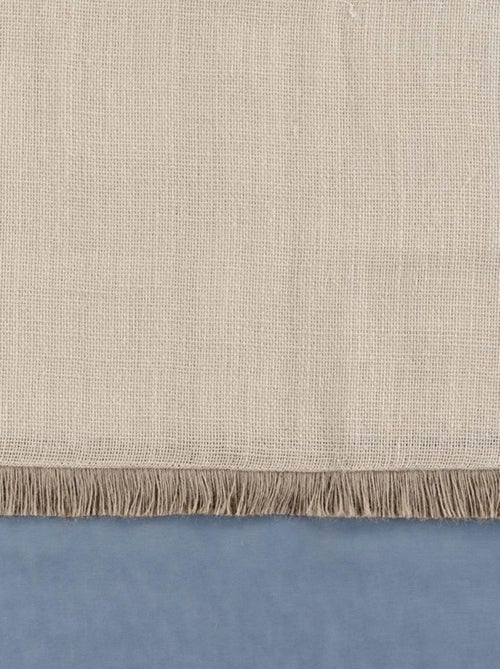 Voilage à œillets 140x240 sable top jute Greenybel bleu - Kiabi