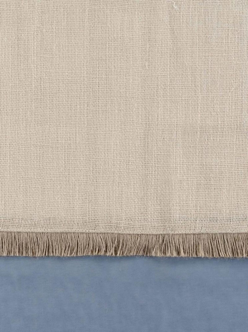Voilage à œillets 140x240 sable top jute Greenybel bleu Bleu - Kiabi