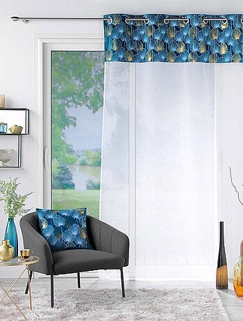 Voilage à œillets 140x240 sable top velours Clairine bleu