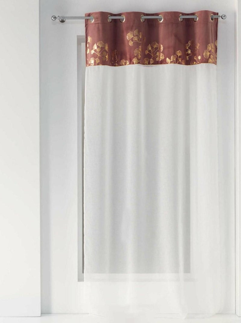 Voilage à œillets 140x240 sable top velours Milarose rose Rose - Kiabi
