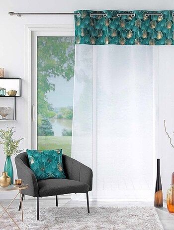 Voilage à œillets 140x240 sable top velours or Clairine rose