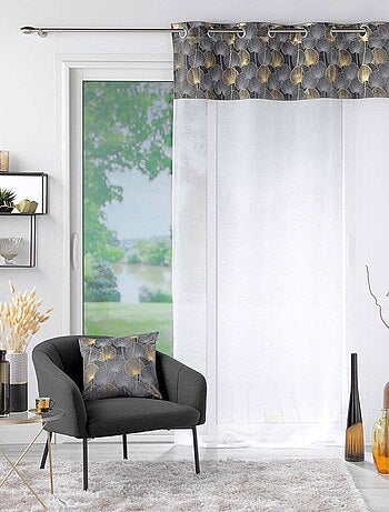 Voilage à œillets 140x240 sable top velours or Clairine rose