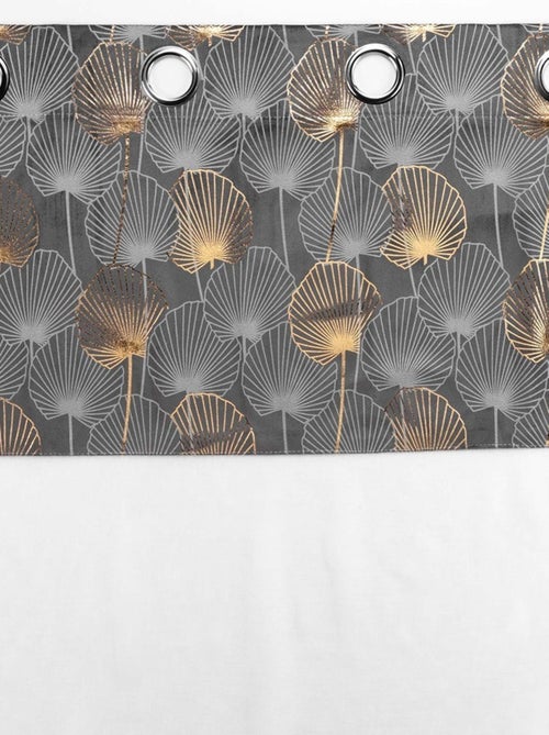Voilage à œillets 140x240 sable top velours or Clairine gris - Kiabi