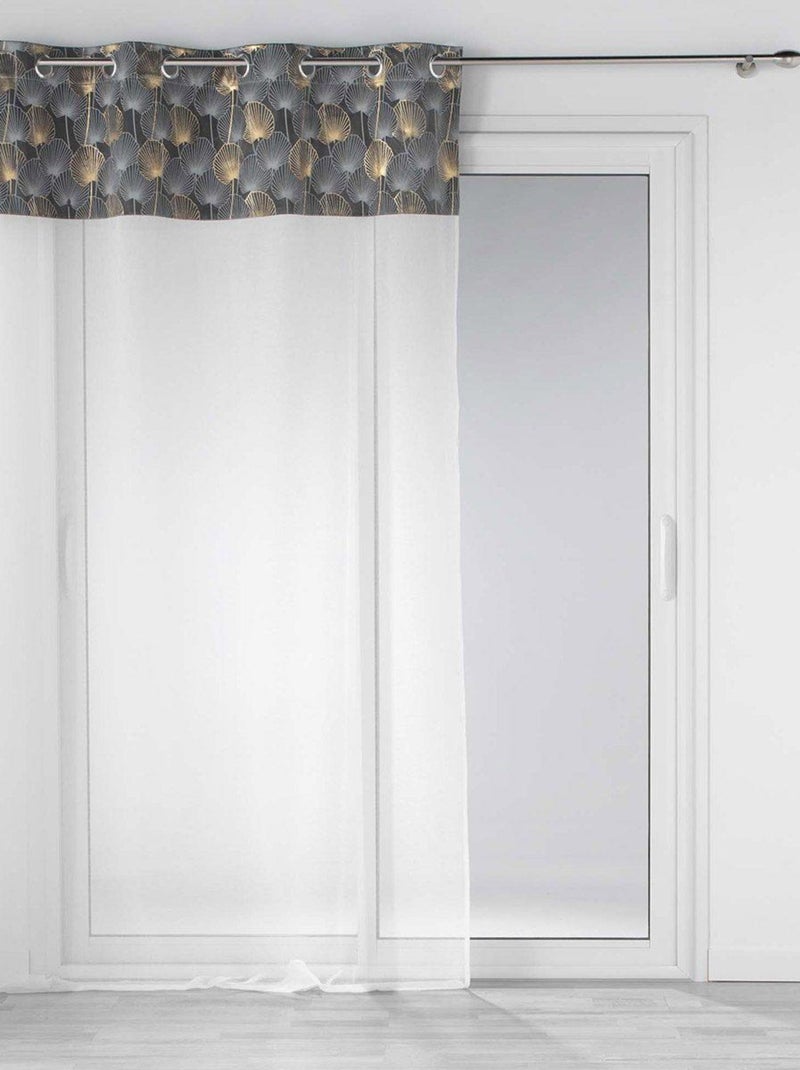 Voilage à œillets 140x240 sable top velours or Clairine gris Gris - Kiabi