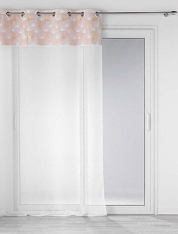 Voilage à œillets 140x240 sable top velours or Clairine rose