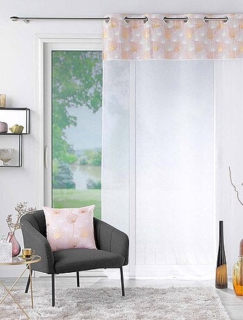 Voilage à œillets 140x240 sable top velours or Clairine rose