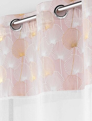 Voilage à œillets 140x240 sable top velours or Clairine rose