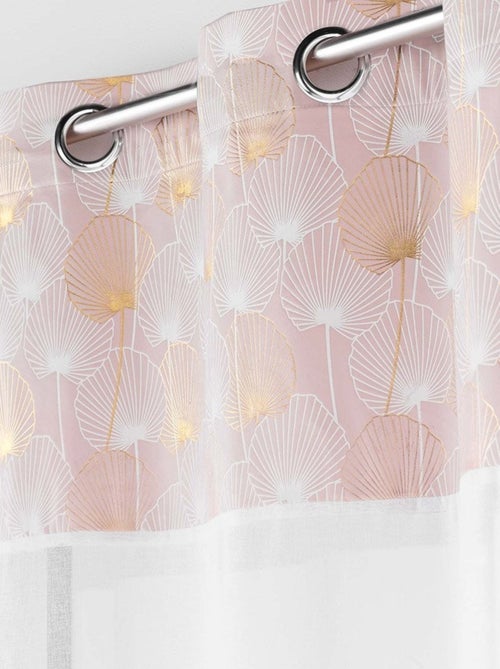 Voilage à œillets 140x240 sable top velours or Clairine rose - Kiabi