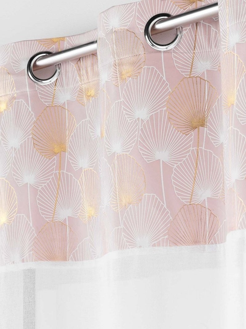 Voilage à œillets 140x240 sable top velours or Clairine rose Rose - Kiabi