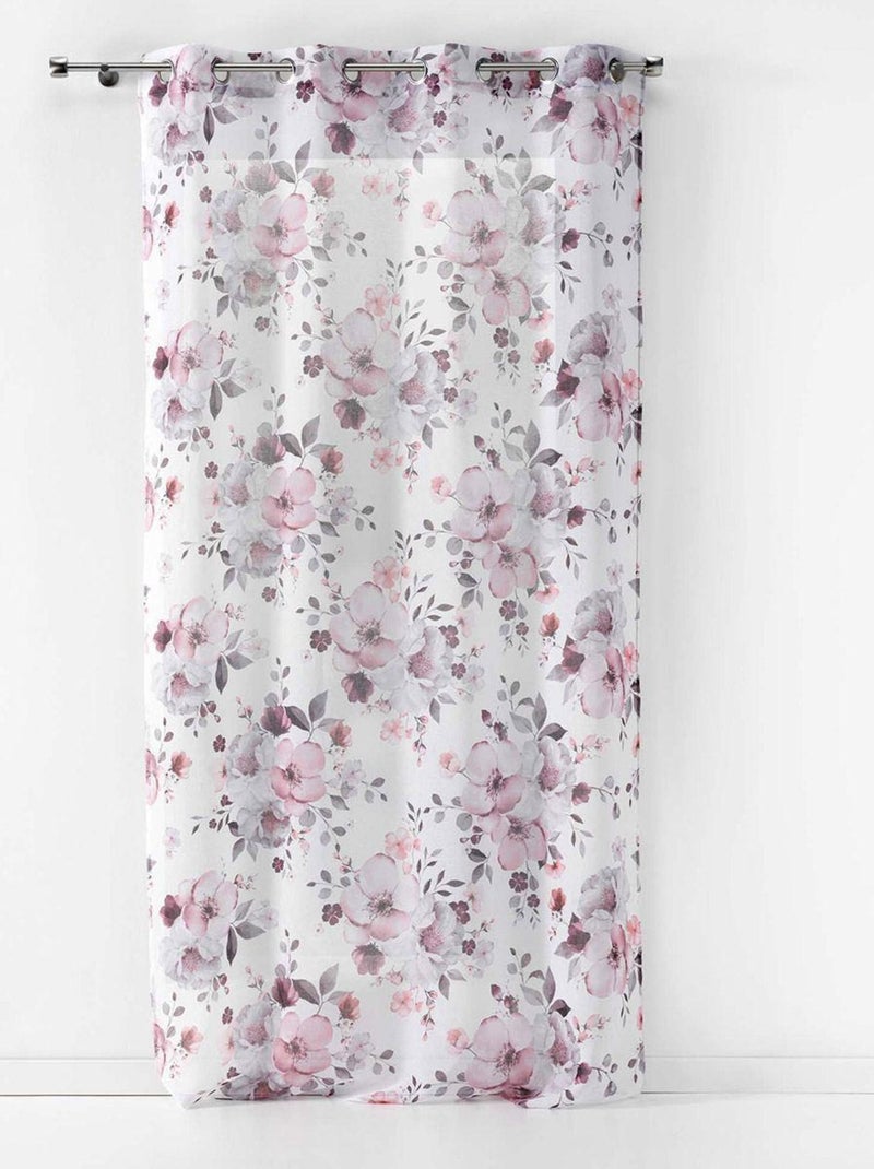 Voilage à œillets 140x240 Sable Velvet flower blanc Blanc - Kiabi