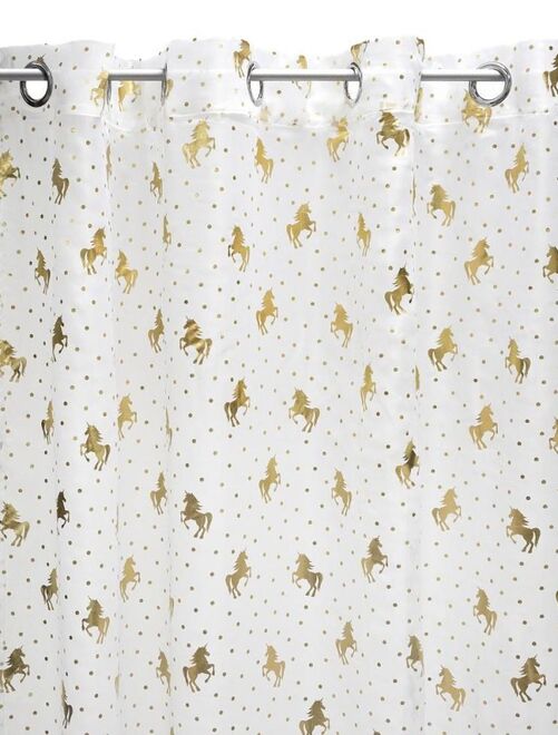 Voilage à œillets 140x250 cm Licorne blanc - Kiabi