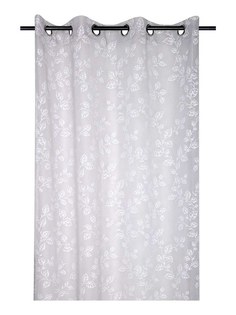 Voilage à œillets 140x260 cm Brome perle Gris - Kiabi