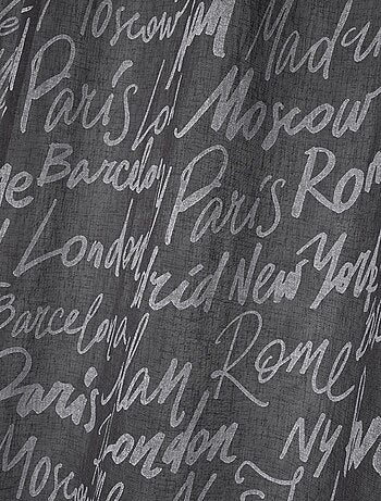 Voilage à œillets 140x260 cm Capitales anthracite