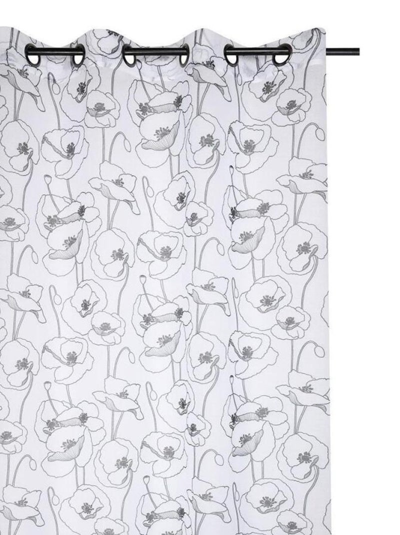 Voilage à œillets 140x260 cm Diane blanc Blanc - Kiabi