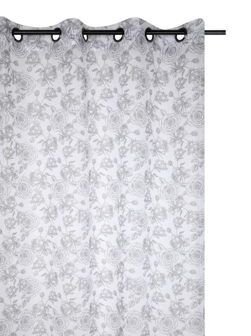 Voilage à œillets 140x260 cm Dorothy perle Gris - Kiabi