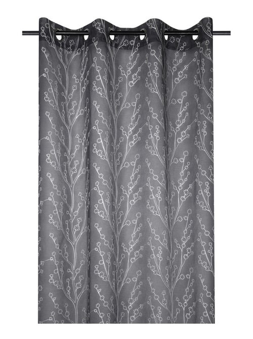 Voilage à œillets 140x260 cm Eulalie anthracite - Kiabi