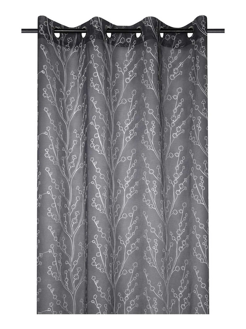 Voilage à œillets 140x260 cm Eulalie anthracite Gris - Kiabi