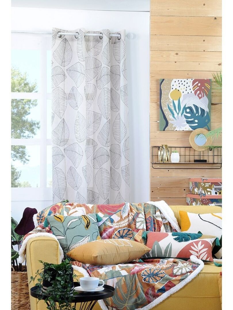 Voilage à œillets 140x260 cm Iguapo taupe Gris - Kiabi