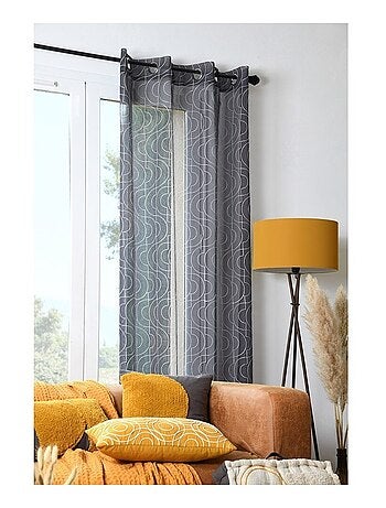 Voilage à œillets 140x260 cm Lenny anthracite