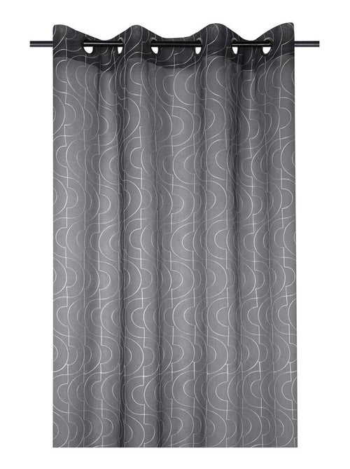 Voilage à œillets 140x260 cm Lenny anthracite - Kiabi