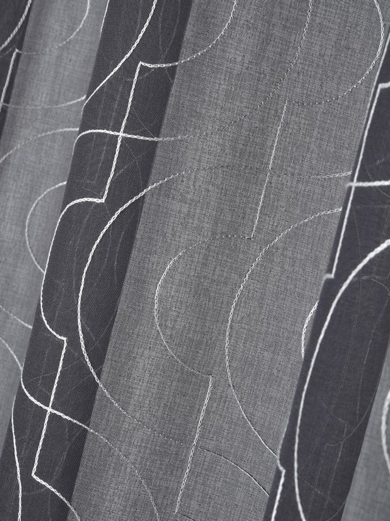 Voilage à œillets 140x260 cm Lenny anthracite Gris - Kiabi