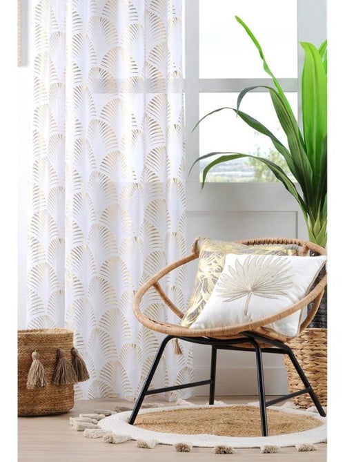 Voilage à œillets 140x260 cm Maldives or - Kiabi