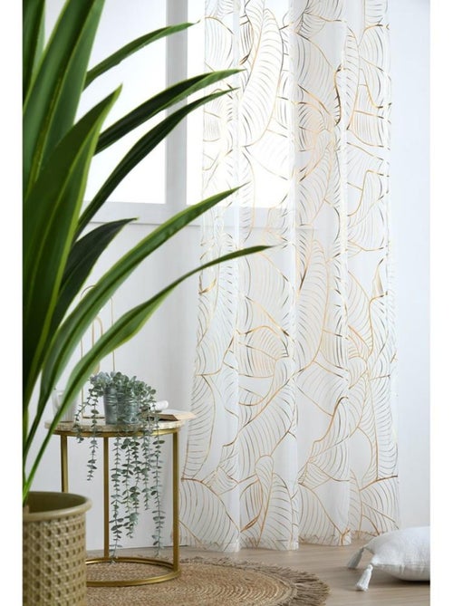 Voilage à œillets 140x260 cm Patras or - Kiabi