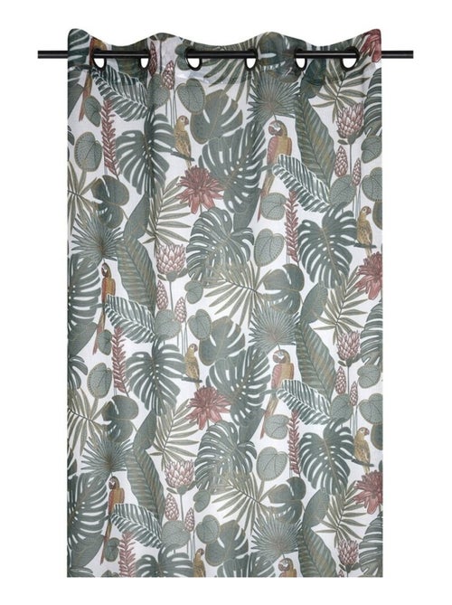 Voilage à œillets 140x260 cm Rousseau vert - Kiabi