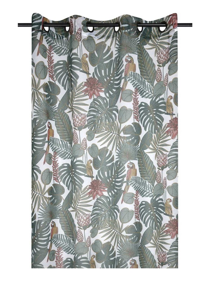 Voilage à œillets 140x260 cm Rousseau vert Vert - Kiabi