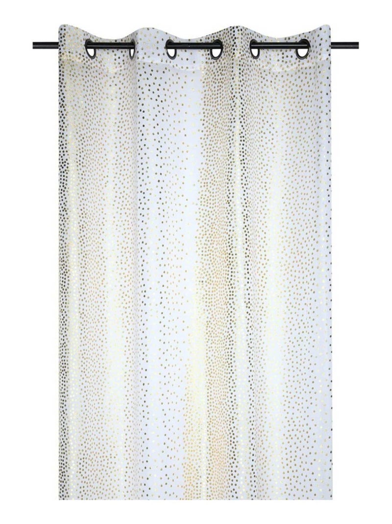 Voilage à œillets 140x260 cm Shine or Blanc - Kiabi