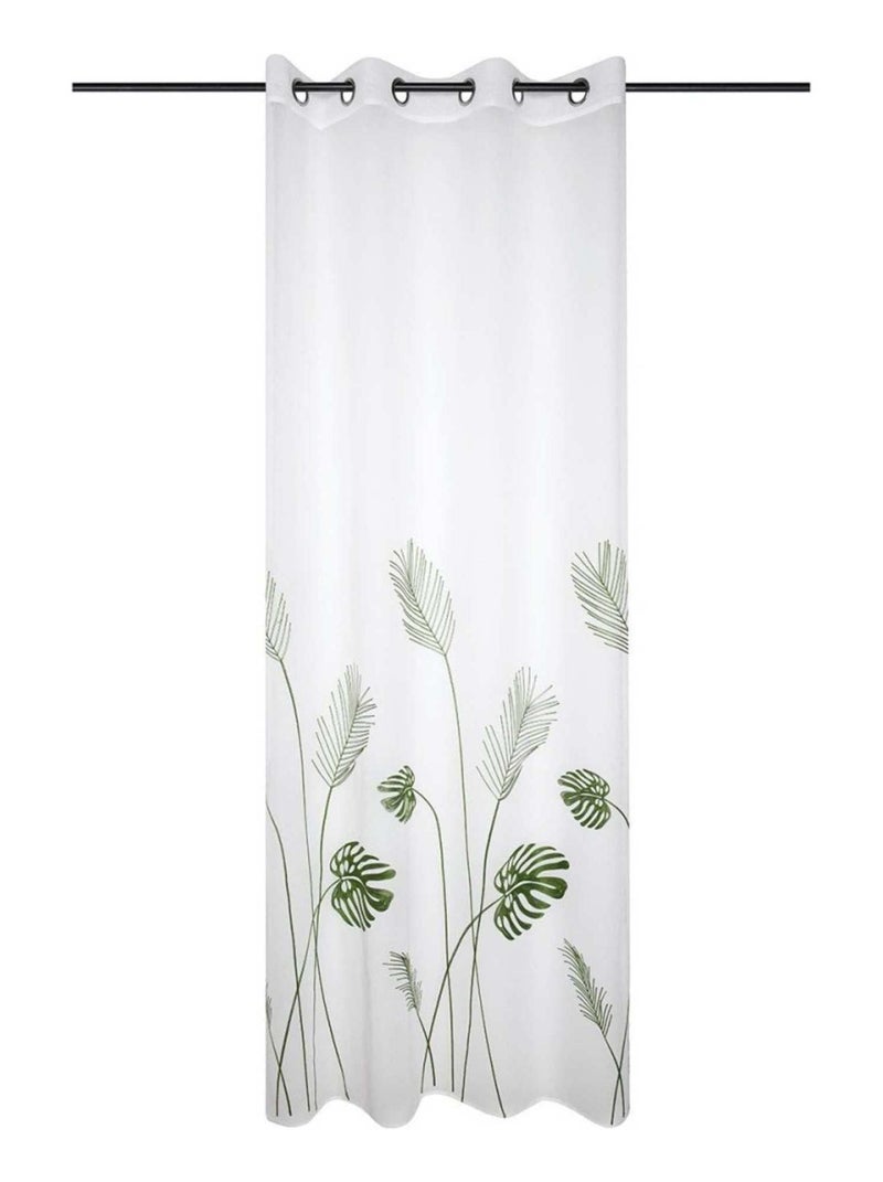 Voilage à œillets 140x260 cm Taman vert Vert - Kiabi