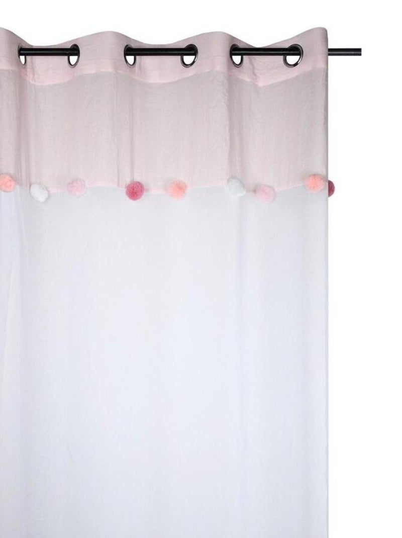 Voilage à œillets 140x260 cm Zoeline rose Rose - Kiabi