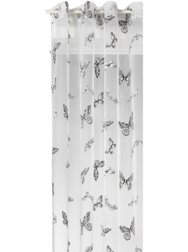 Voilage à œillets à motif papillons Blanc - Kiabi