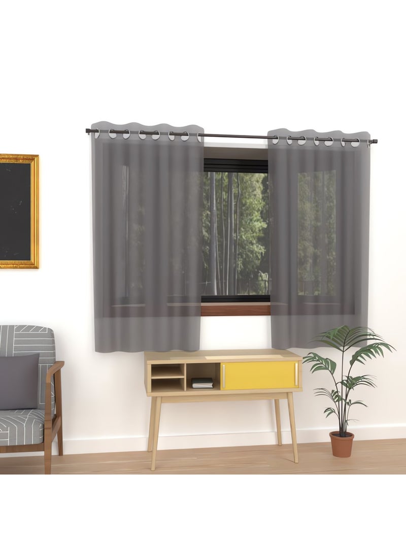 Voilage à oeillets ALIX, par Soleil d'ocre gris anthracite - Kiabi