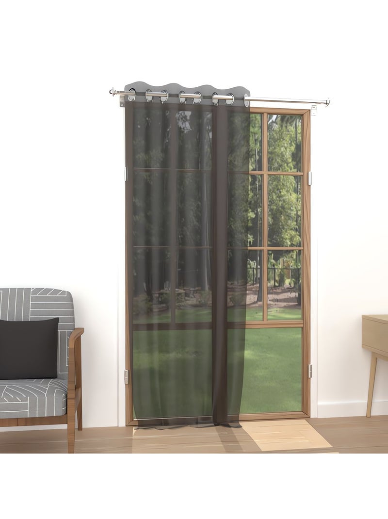 Voilage à oeillets ALIX, par Soleil d'ocre Noir - Kiabi