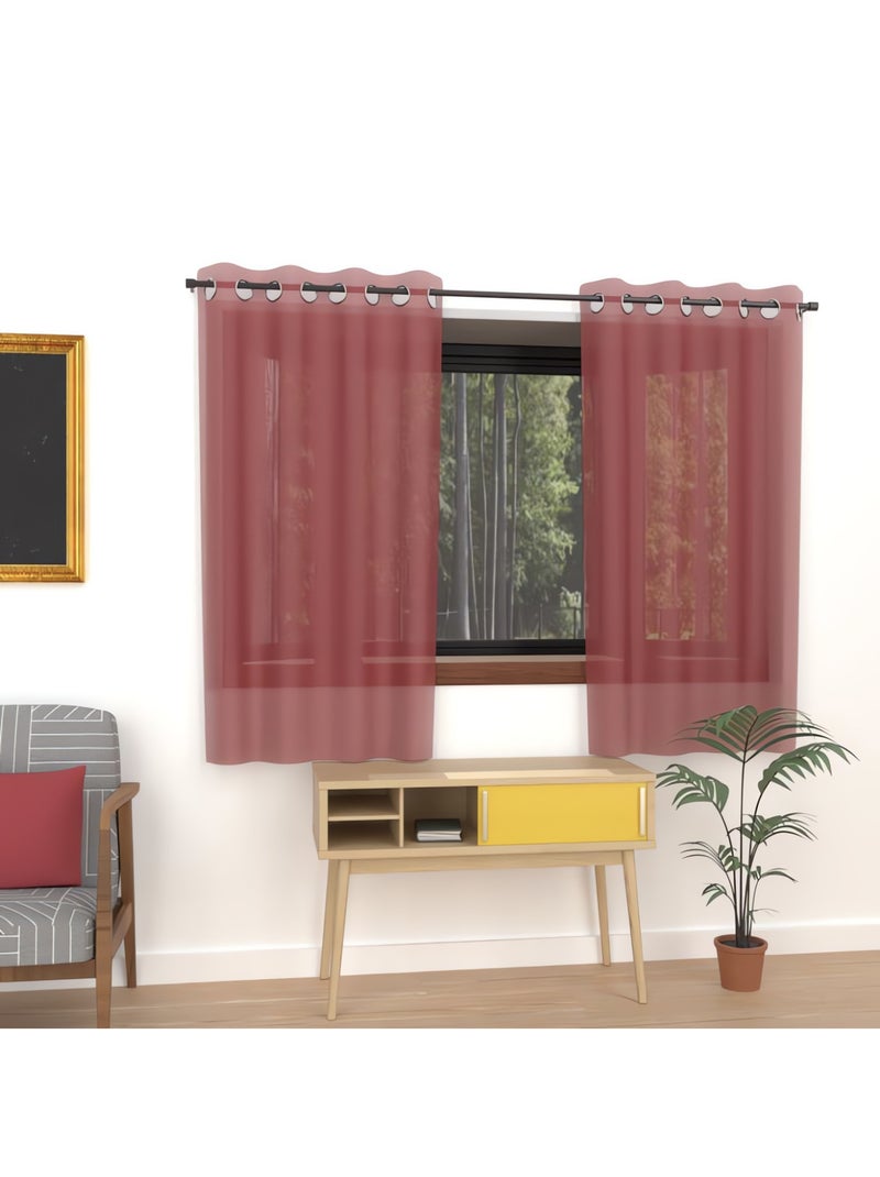 Voilage à oeillets ALIX, par Soleil d'ocre Rouge - Kiabi