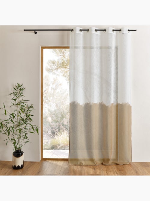 Voilage à oeillets bi-colore - Kiabi