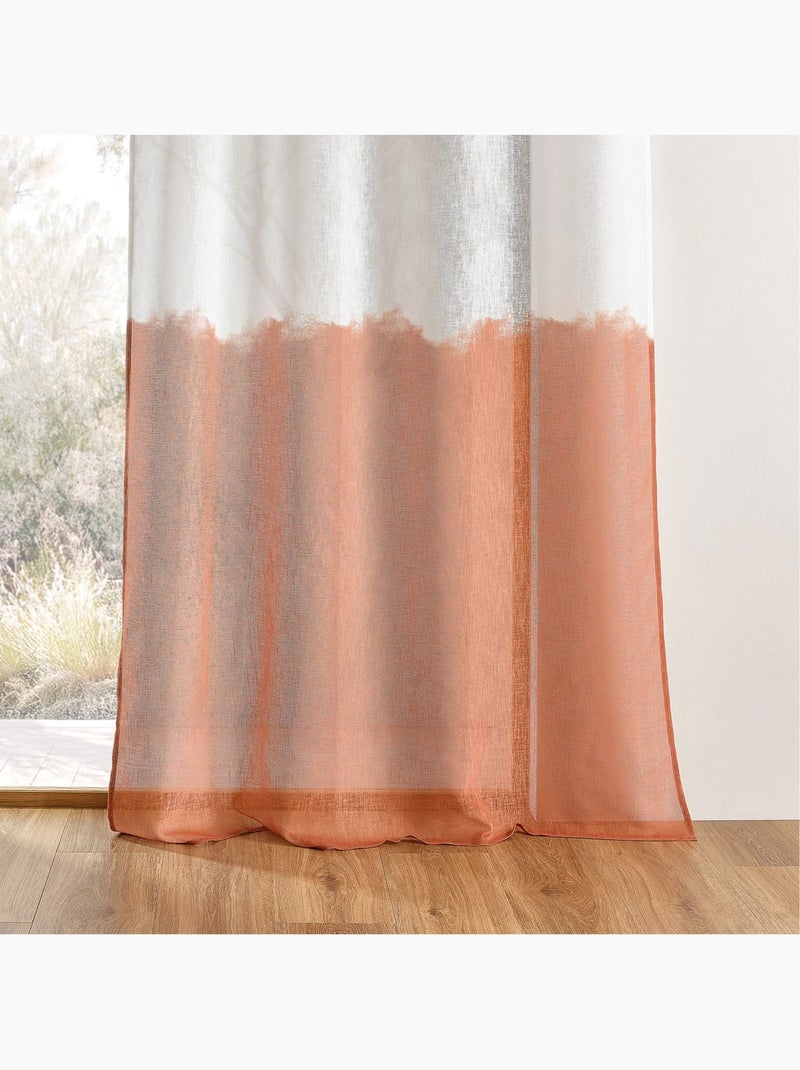 Voilage à oeillets bi-colore Terracotta - Kiabi