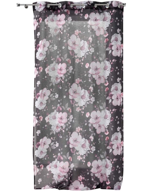 Voilage a oeillets Bouquet de fleurs - Kiabi