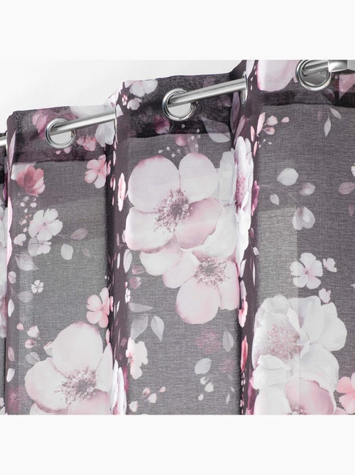Voilage a oeillets Bouquet de fleurs - Kiabi