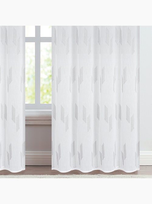 Voilage à oeillets brodé brillant - Kiabi