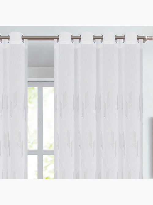 Voilage à oeillets brodé brillant - Kiabi