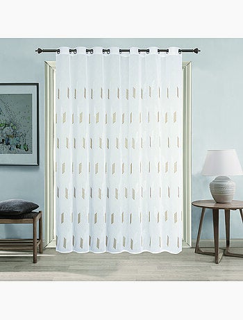 Voilage à oeillets brodé brillant