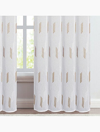 Voilage à oeillets brodé brillant