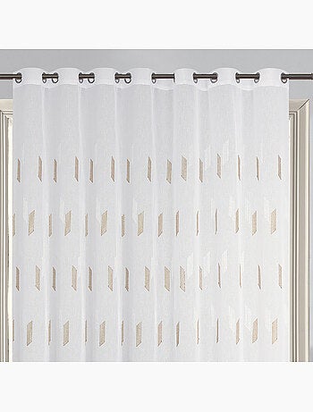 Voilage à oeillets brodé brillant