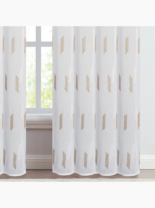 Voilage à oeillets brodé brillant - Kiabi