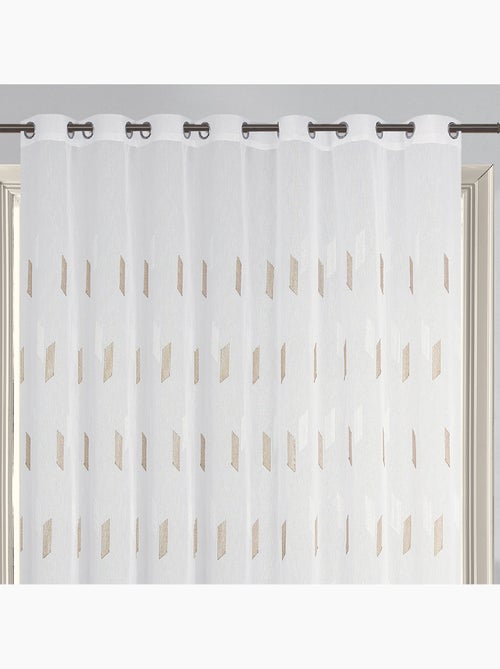 Voilage à oeillets brodé brillant - Kiabi