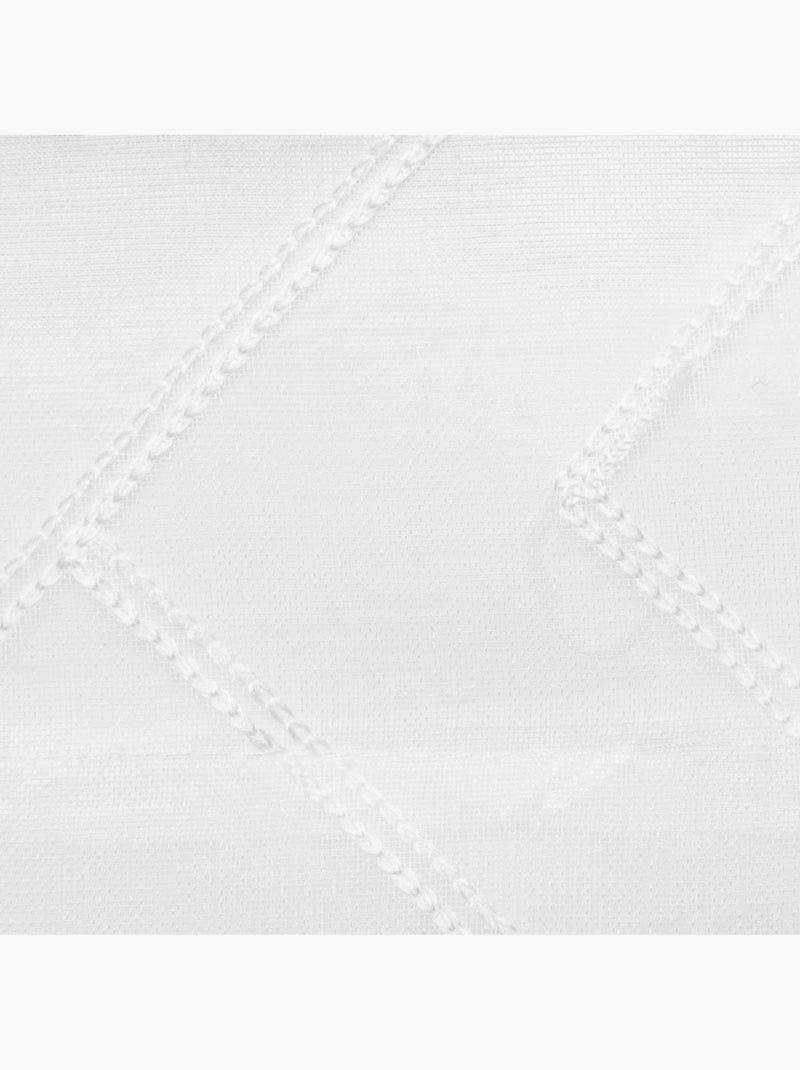 Voilage à oeillets brodé ETNIK Blanc - Kiabi