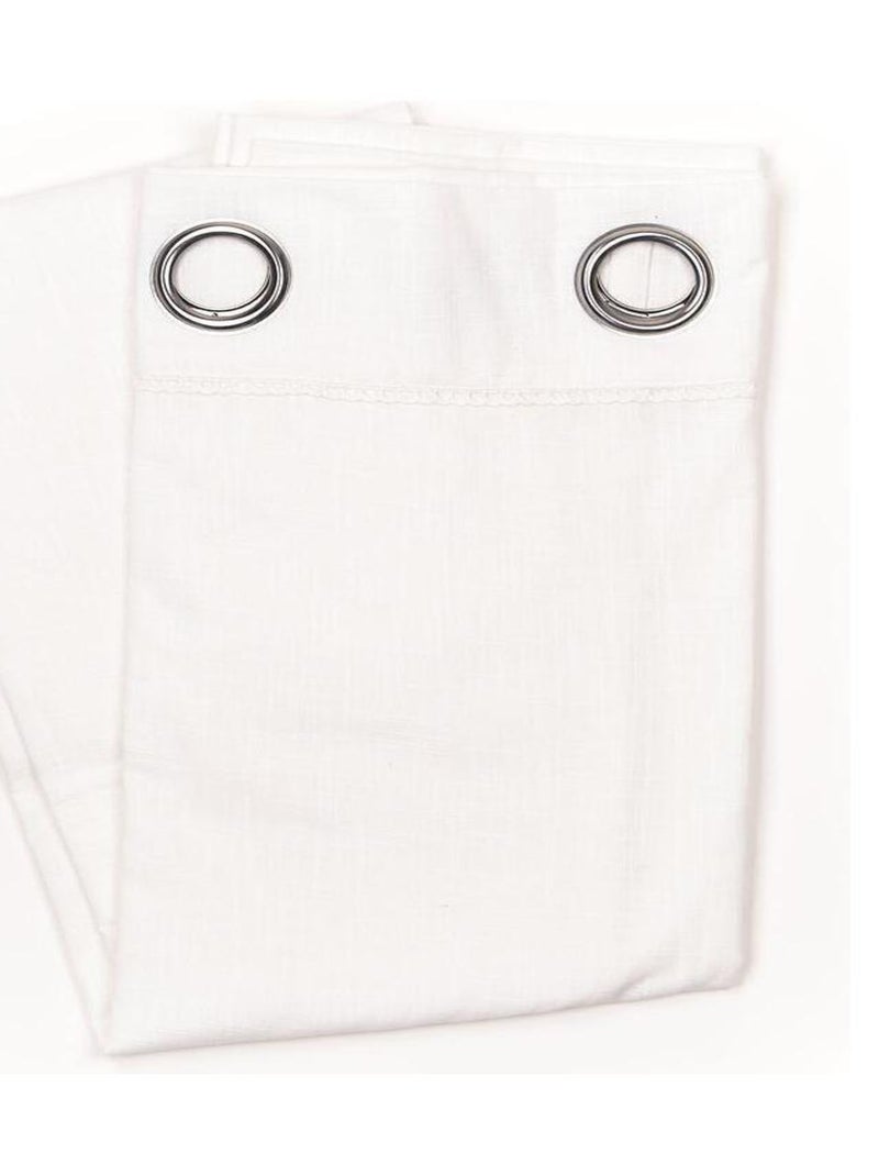 Voilage à oeillets coton uni CHARME Blanc - Kiabi